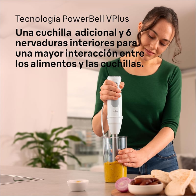Braun MultiQuick 5 1000W kézi turmixgép 21 fokozat rozsdamentes acél fehér
