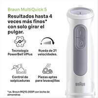 Braun MultiQuick 5 1000W kézi turmixgép 21 fokozat rozsdamentes acél fehér 3