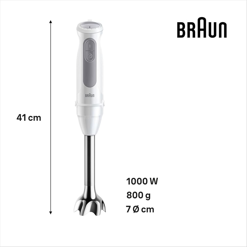Braun MultiQuick 5 1000W kézi turmixgép 21 fokozat rozsdamentes acél fehér