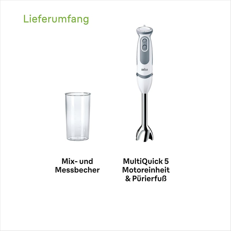 Braun MultiQuick 5 Vario MQ 5200WH Kézi Turmixgép Rozsdamentes Keverőtalppal 1000W