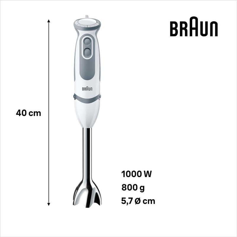Braun MultiQuick 5 Vario MQ 5220WH kézi turmixgép rozsdamentes keverőfejjel 1000W