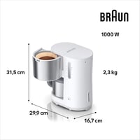 Braun PurShine KF1505 fehér kávéfőző 1,2L termoszkancsóval 9 csészéhez 2
