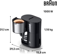 Braun PurShine KF1505 filteres kávéfőző, 1,2 L termoszkancsóval - fekete 3