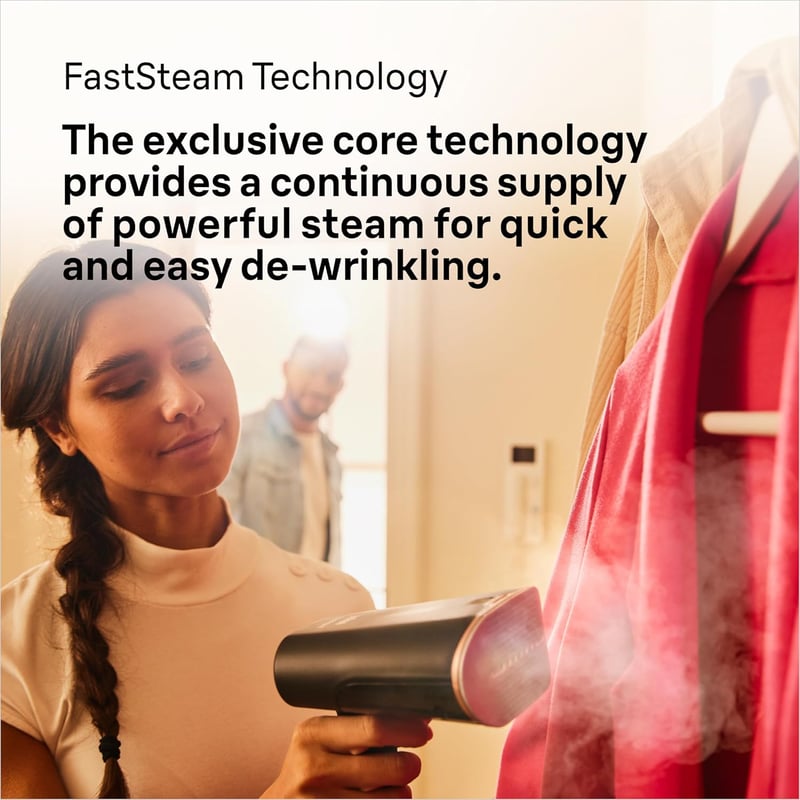 Braun QuickStyle 7 GS7077BK gőzölő, 35g/perc gőzteljesítmény, 250ml tartály, 35mp felmelegítés