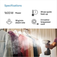 Braun QuickStyle 7 GS7077BK gőzölő, 35g/perc gőzteljesítmény, 250ml tartály, 35mp felmelegítés 4
