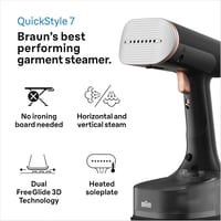 Braun QuickStyle 7 GS7077BK gőzölő, 35g/perc gőzteljesítmény, 250ml tartály, 35mp felmelegítés 2