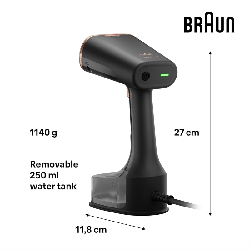 Braun QuickStyle 7 GS7077BK gőzölő, 35g/perc gőzteljesítmény, 250ml tartály, 35mp felmelegítés