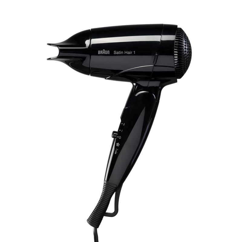 Uscător de păr de călătorie Braun Satin Hair 1 HD 130 - pliabil, 1200W, cu duză de coafare