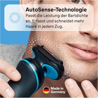 Aparat de ras electric Braun Series 5 cu accesoriu de tuns de precizie EasyClick, EasyClean, pentru bărbați, 51-B1820s, albastru, fabricat în Germania 4