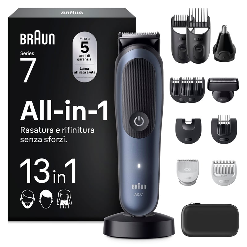 Braun Series 7 AIO7565 13 az 1-ben trimmelő és borotva nedves-száraz használathoz - 120 perces üzemidő