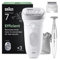 Epilator Braun Silk-épil 7 pentru femei, aparat de ras, 7-241, Argintiu - Dispozitiv eficient de epilare 1