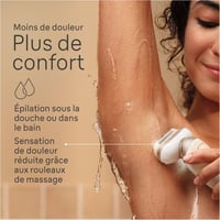 Epilator Braun Silk-épil 9 Flex pentru femei, cap flexibil 3D, 5 accesorii, dispozitiv pentru epilare, alb/auriu, SES9041 3