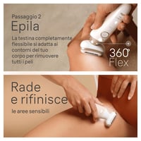 Braun Silk-Épil 9 Flex SkinSpa 9-681 3D elektromos epilátor, 360°-os fej, Wet & Dry - fehér/arany 4