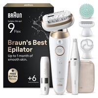 Epilator Braun Silk-épil 9 Flex SkinSpa 9-681 3D pentru femei, rezistent la apă, auriu, aparat de epilat 1