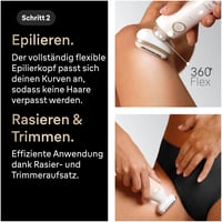Epilator Braun Silk-épil 9 Flex SkinSpa 9-681 3D pentru femei, rezistent la apă, auriu, aparat de epilat 4