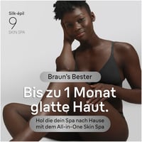 Braun Silk-épil 9 SkinSpa 9-381 dámsky epilátor, komplexná súprava, dlhotrvajúce odstránenie chĺpkov, holiaci strojček, vodoodolný, s čistiacou kefkou na tvár FaceSpa, biela/strieborná 2