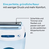 Aparat de ras electric pentru femei Braun Silk-épil Lady Shaver LS5160 3 în 1, cu sistem de tuns și exfoliere, fără fir, albastru 5