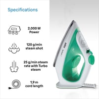 Braun TexStyle 1 gőzölős vasaló 2000W SuperCeramic talppal zöld 4
