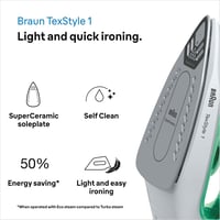 Braun TexStyle 1 gőzölős vasaló 2000W SuperCeramic talppal zöld 2