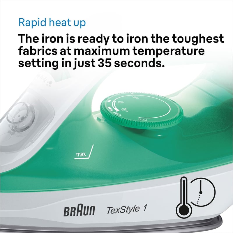 Braun TexStyle 1 gőzölős vasaló 2000W SuperCeramic talppal zöld