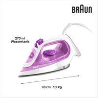 Braun TexStyle 3 SI 3030 PU gőzölős vasaló 2300W, FreeGlide 3D talppal, lila 3