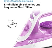 Braun TexStyle 3 SI 3030 PU gőzölős vasaló 2300W, FreeGlide 3D talppal, lila 7