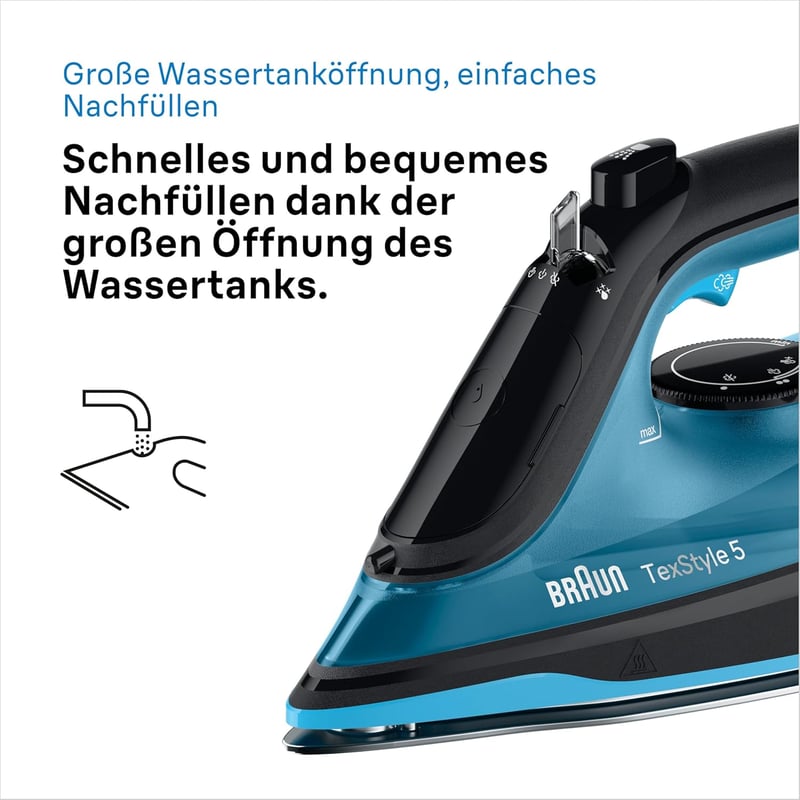 Braun TexStyle 5 SI5256 gőzölős vasaló FreeGlide 3D talppal, vertikális gőz, 210g/min, 2600W