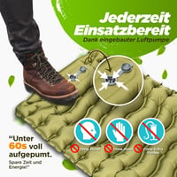 Brave Peak Önfelfújó Hálómatrac 10 cm Vastag Zöld - Könnyű Kompakt Kempingmatrac Túrázáshoz Trekking 190x67 cm 2