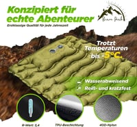Brave Peak Önfelfújó Hálómatrac 10 cm Vastag Zöld - Könnyű Kompakt Kempingmatrac Túrázáshoz Trekking 190x67 cm 4