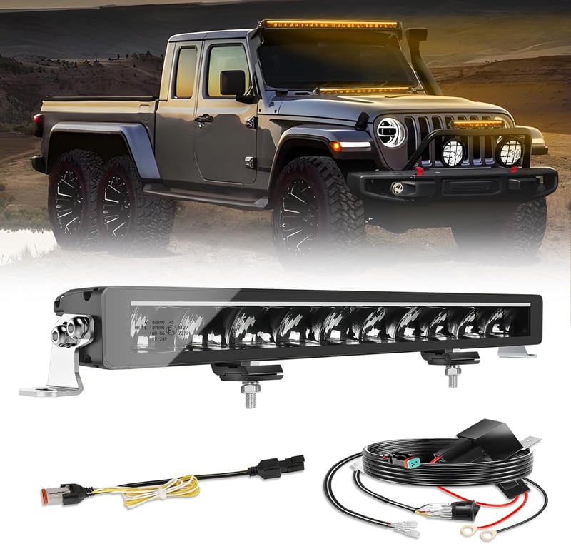 BraveWAY 22 Inch LED Munkalámpás Rámpa 80W 240000LM ECE Traktor 4x4