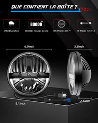 BraveWAY 7 Colos Kerek LED Motorkerékpár Fényszóró - 12000LM, Hi-Lo Funkcióval, H4-H13 Kompatibilis, DOT Tanúsítvánnyal, Plug and Play Csatl 7