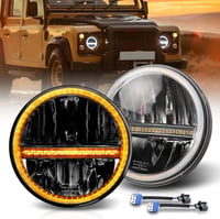 BraveWAY 7 Inch 60W LED Fényszóró Wrangler JK-hez Hi-Lo Fehér Sárga DRL H4-H13 1