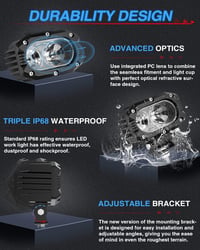 BraveWAY 80W 8000LM LED munkalámpa fehér 6500K motorkerékpár traktor 4x4 terepjáró 5