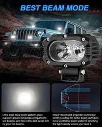 BraveWAY 80W 8000LM LED munkalámpa fehér 6500K motorkerékpár traktor 4x4 terepjáró 2