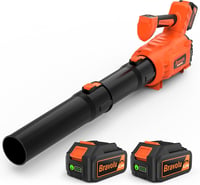 Bravolu Akkumulátoros Lombfúvó 2x5200mAh Töltővel, Kefe Nélküli Motor 305 km/h, 5 Fokozat, Levehető Cső 1