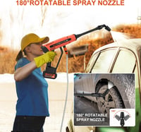 Bravolu Aparat de spălat cu presiune fără fir, 500 PSI, 4.0 Ah, set mobil cu duză 6-în-1 pentru curățarea mașinilor, bărcilor și grădinii. 3
