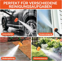 Bravolu MAX 500 PSI akkumulátoros magasnyomású mosó 6az1-ben nozzlával 7