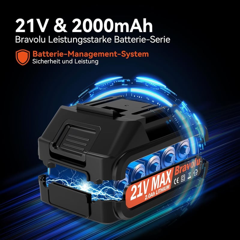 Bravolu MAX 500 PSI akkumulátoros magasnyomású mosó 6az1-ben nozzlával