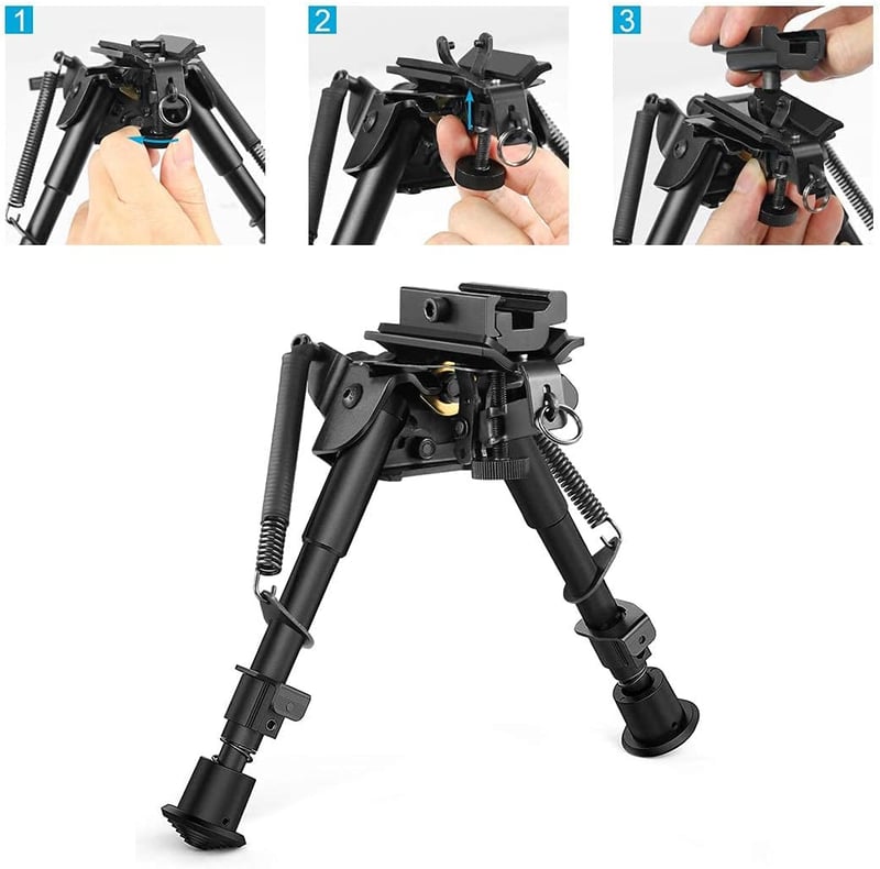 Bravovski 6-9 Inch Taktikai Forgó Bipod Alumínium S Lock Csapággyal