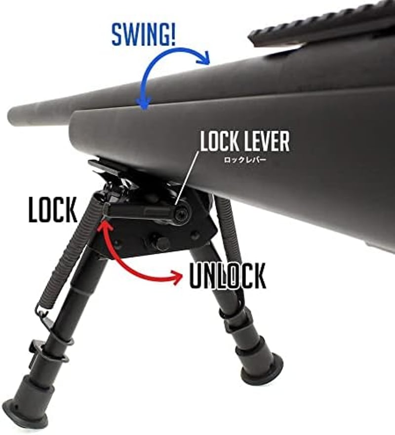 Bravovski 6-9 Inch Taktikai Forgó Bipod Alumínium S Lock Csapággyal
