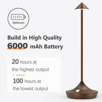 bravzurg LED Asztali Lámpa Szett 2db - Vezeték Nélküli Tölthető Alumínium Lámpa 6000mAh, IP54 Vízálló, Érintésvezérelt Fényerőszabályzós Bel 2