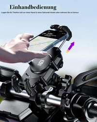 Suport telefon cu amortizor de vibrații BRCOVAN pentru motocicletă, bicicletă și scuter, suport de ghidon rotativ la 360 de grade cu sistem antifurt, pentru telefoane de 5.4-7.2 inchi 4