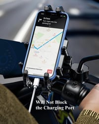 Suport telefon cu amortizor de vibrații BRCOVAN pentru motocicletă, bicicletă și scuter, suport de ghidon rotativ la 360 de grade cu sistem antifurt, pentru telefoane de 5.4-7.2 inchi 6