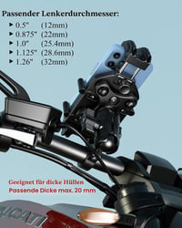 Suport telefon cu amortizor de vibrații BRCOVAN pentru motocicletă, bicicletă și scuter, suport de ghidon rotativ la 360 de grade cu sistem antifurt, pentru telefoane de 5.4-7.2 inchi 7
