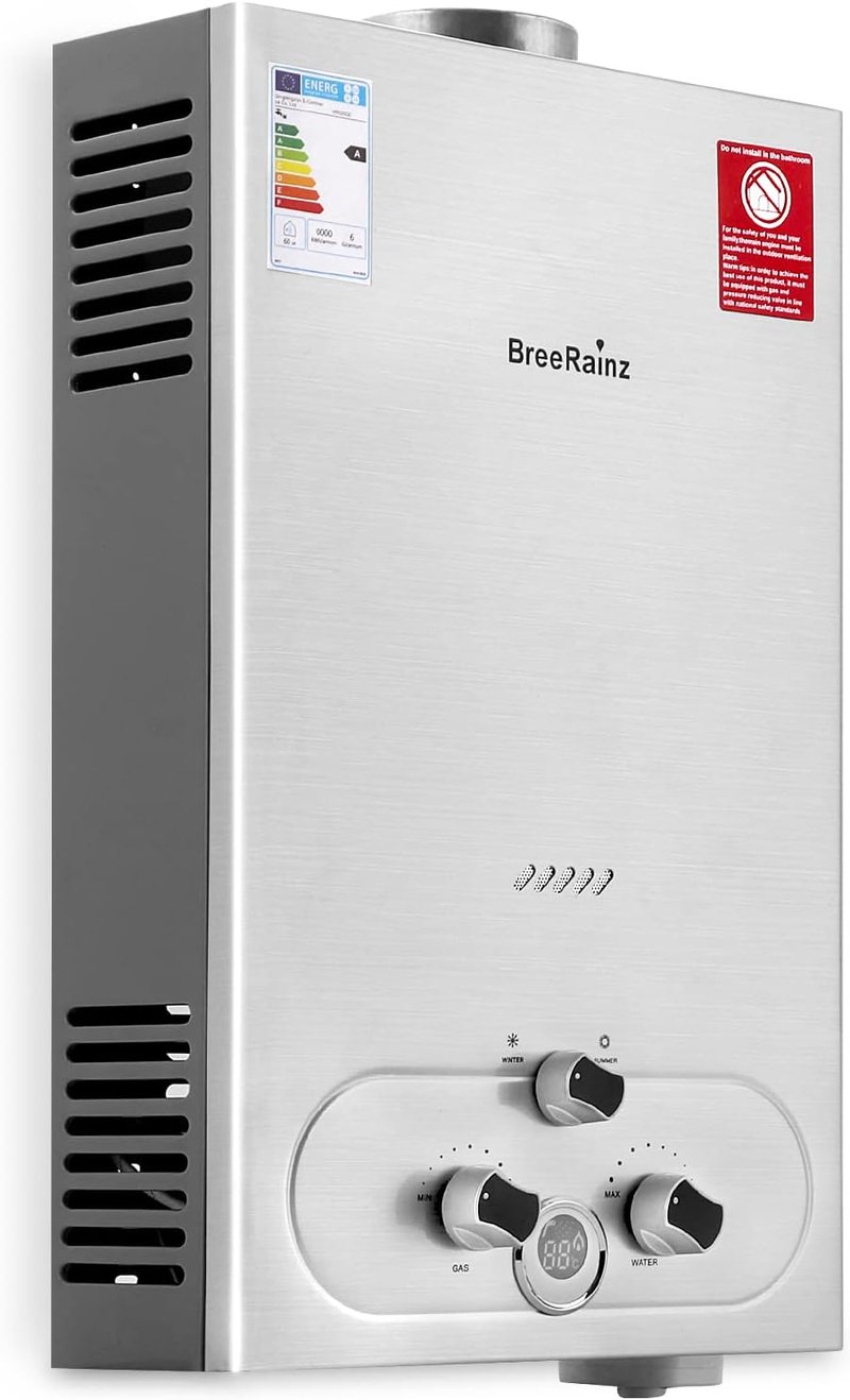 BreeRainz 20L/perc Gázüzemű Pillanatvízmelegítő 40kW Propán LPG Alacsony Nyomásindítás