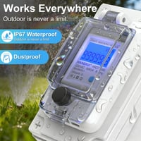 BreeRainz 60A 230V digitális áramfogyasztás mérő IP67 vízálló CEE Schuko csatlakozóval 4