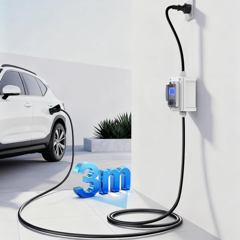 BreeRainz 60A 230V digitális áramfogyasztás mérő IP67 vízálló CEE Schuko csatlakozóval