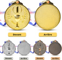 Brelet fém sportérem nyakszalaggal, arany-ezüst-bronz - kb. 5 cm átmérő - 36 db 3