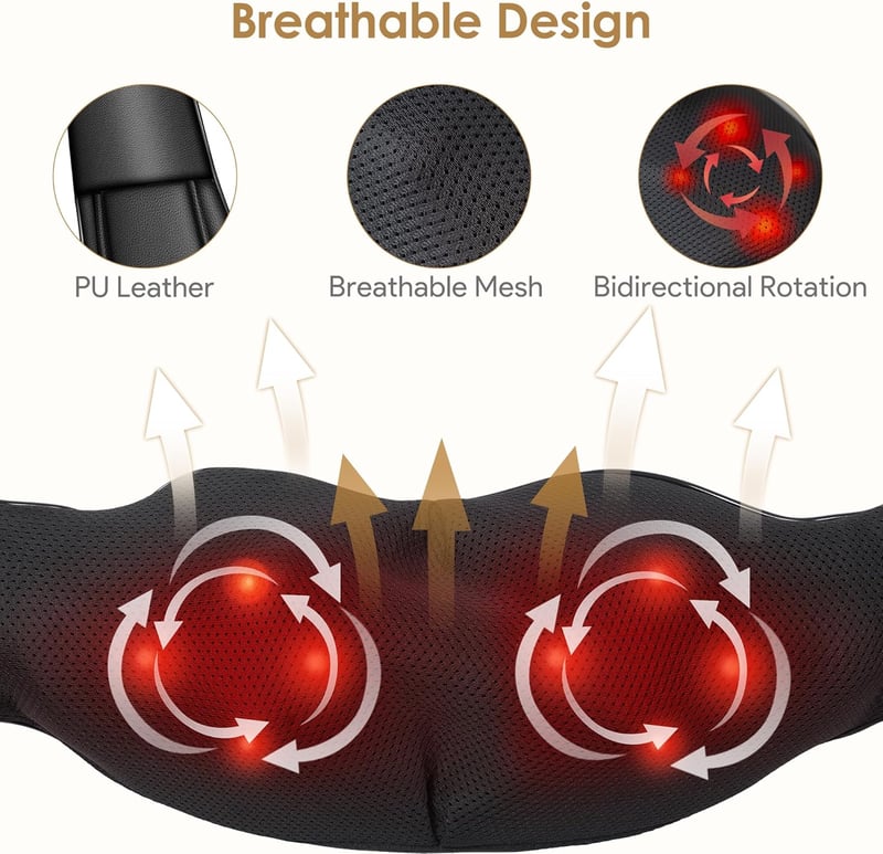 Brelley 3D Shiatsu nyak- és hátmasszírozó melegítéssel