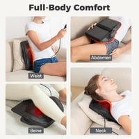 Brelley Shiatsu nyak- és hátmasszírozó hőkezeléssel, mélyszöveti masszázs, kétirányú forgófejjel, vállra és lábra is - Fekete 7